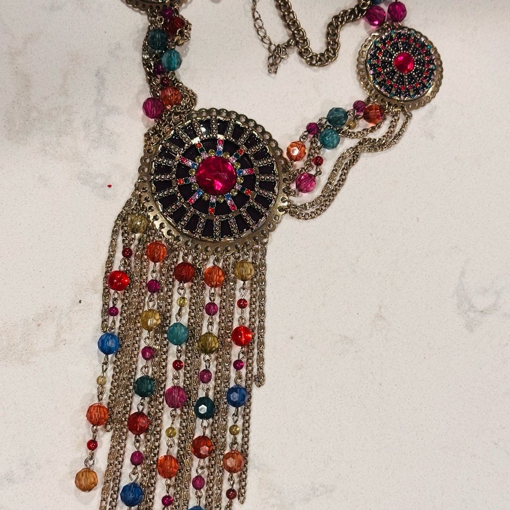 Multicolor Statement Necklace - image 1